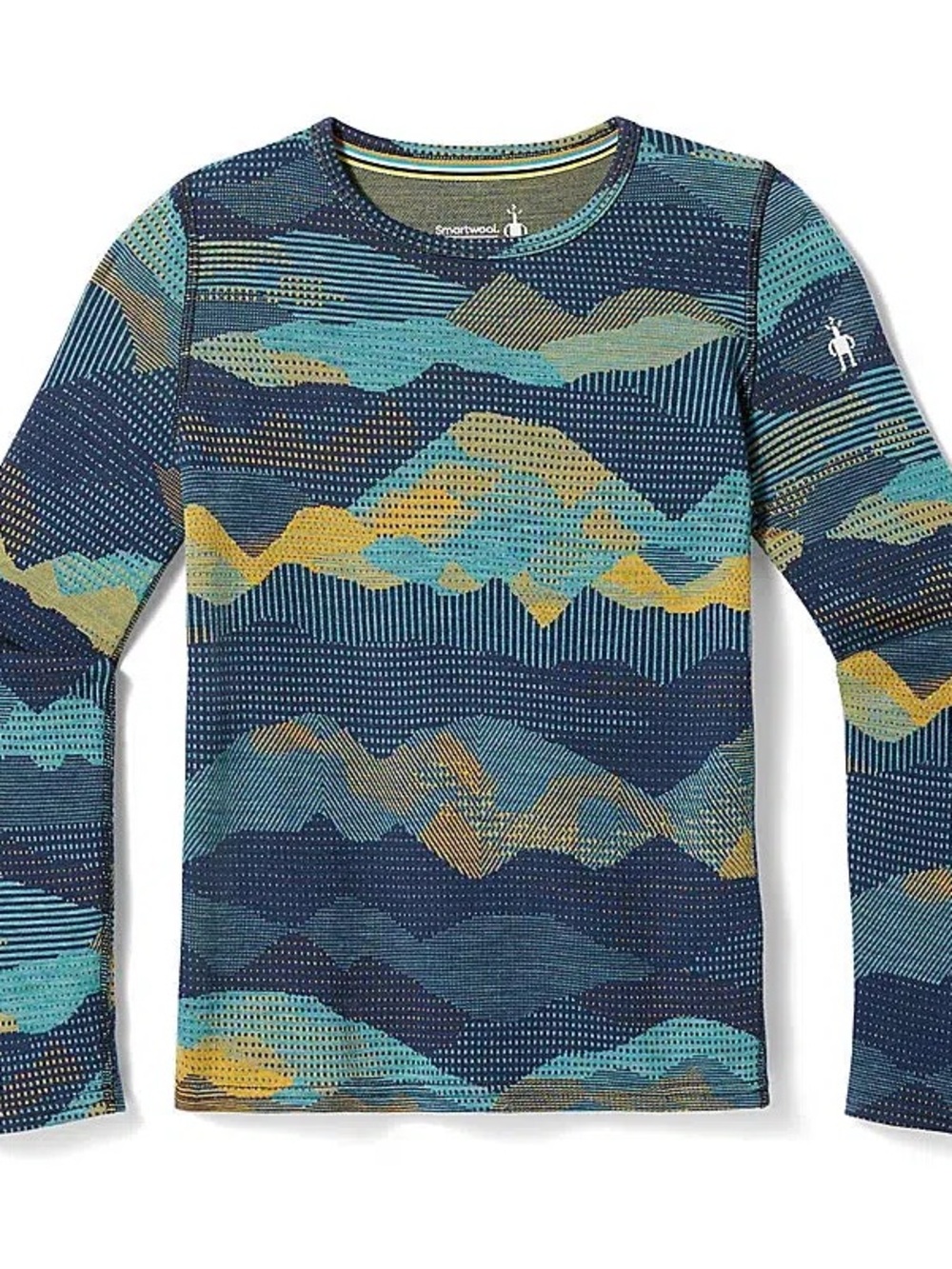 Smartwool Kids' Long Sleeve Merino Base Layer blueberry hill mountain scape